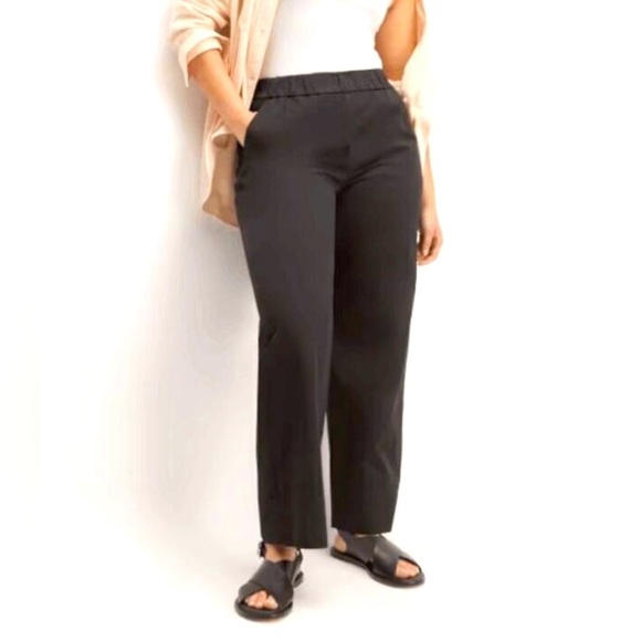 Everlane Pants - Everlane Wide Leg The Easy Pull On Black Organic Cotton Pants Sz 12 EUC